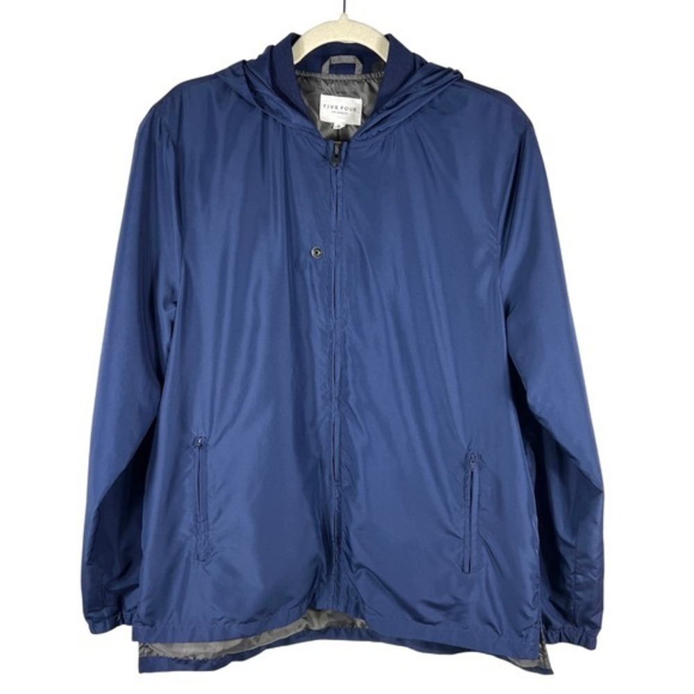 Five‎ Four Slater Hooded Windbreaker Jacket Medium Navy Blue Gorpcore Outdoors